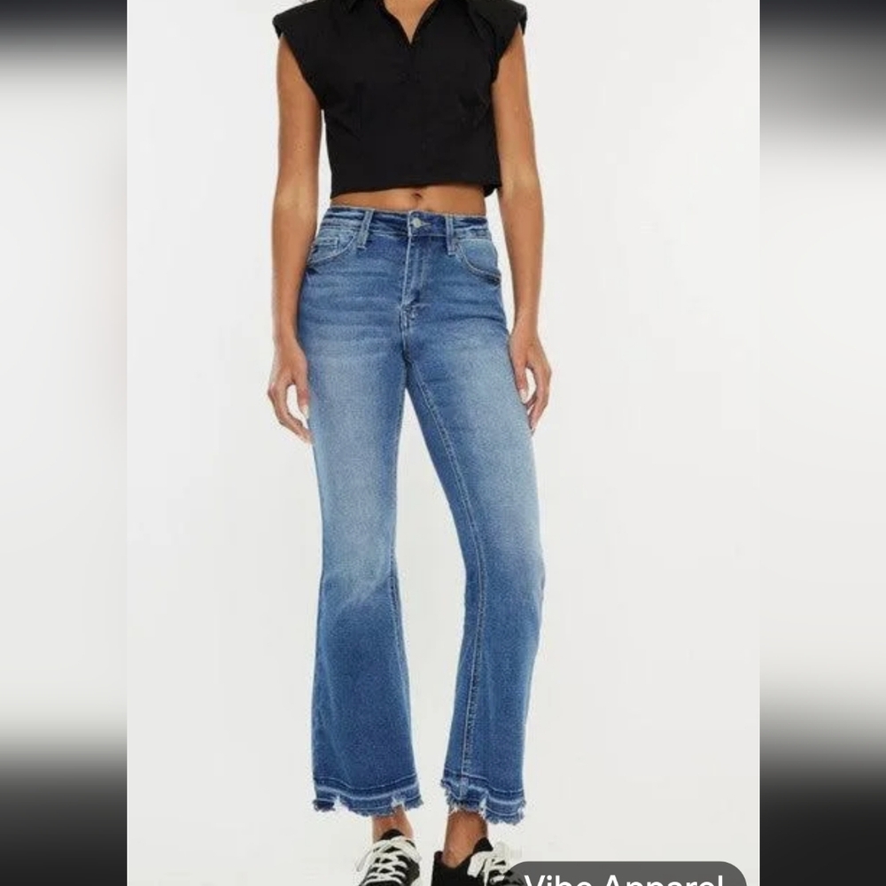 Kancan Essentials Women's Size 15  Bootcut Flare Frayed Hem Denim Jeans